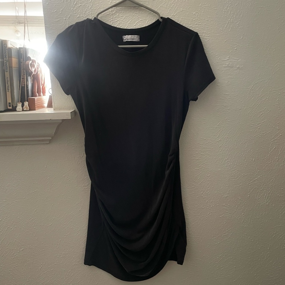 Urban Outfitters Black Ruched Short Sleeve Dress